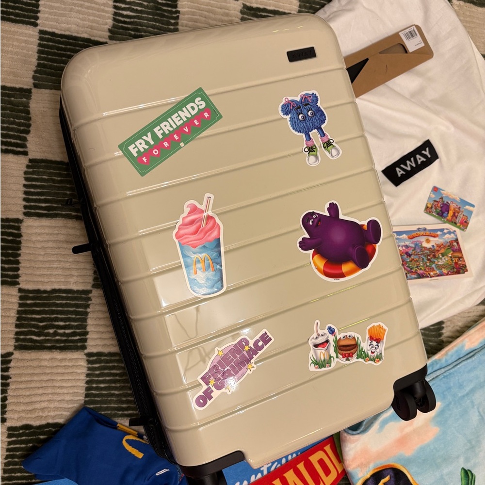 Away Carry-On Suitcase with Removable Mcdonaldland Stickers NEW